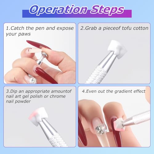 Soft Nail Sponges 150 PCS and 1 Grabbing Pen, Nail Art sponges - color: White-150Pcs