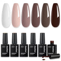 Beetles Neutral Gel Polish Set, 6 Neutral Brown Colors Gel - color: C - Creme | Caramel Cappuccino
