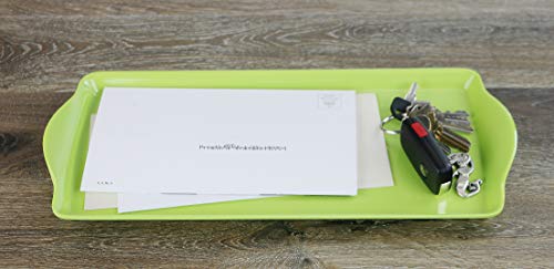 Reston Lloyd Melamine Plastic Tidbit Tray, BPA-Free, Food Safe, Multipurpose Platter Serving Tray, Bathroom/Table Organizer, Lime - color: Lime, size: 14.7" x 6.5" x 0.8"