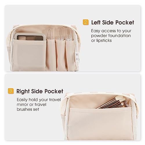 Narwey Small Makeup Bag for Purse, Travel Mini Cosmetic Bag for Women Girls - color: YB-Light Checkerboard, style: Small