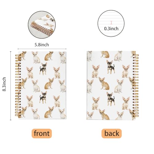 VNWEK Chihuahua Dog Spiral Notebook Journal 5.5x8.3 Inch - color: Chihuahua