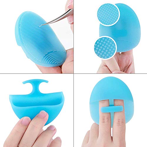 Super Soft Silicone Face Cleanser and Massager Brush Manual Facial Brush - color: Mix Colors (4 Pack)