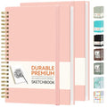 Forvencer 2 Pack Blank Spiral Notebook, 8"x 5.6"Hardcover Sketch Book - color: Pink