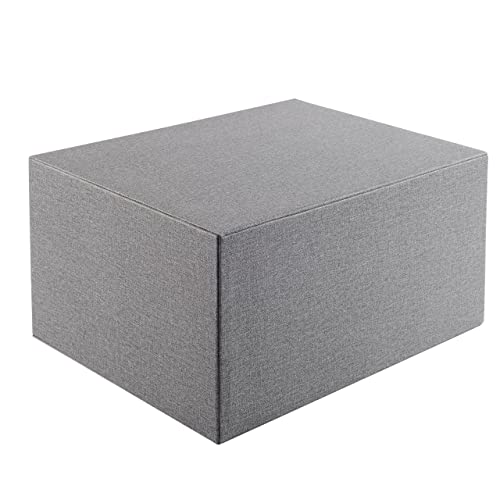 Cloth-effect Faux Leather Desk Organizer File Cabinet Executive Office Supplies Desktop Filing A4 Contract Document Stackable Storage Box with 3 Drawers (Grey) - color: Grey