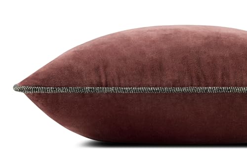 Loloi Chris Loves Julia Liza Wine 18'' x 18'' Cover Only Pillow - color: Wine, size: 18'' x 18'' Cover Only