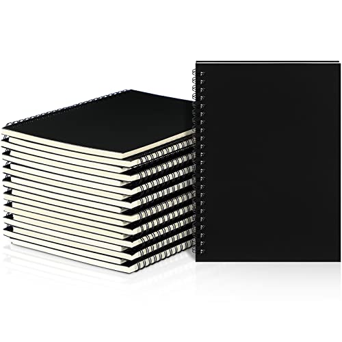 Yahenda 18 Pcs Spiral Notebooks, 1 Subject, Wide Ruled, Black Color - color: Black