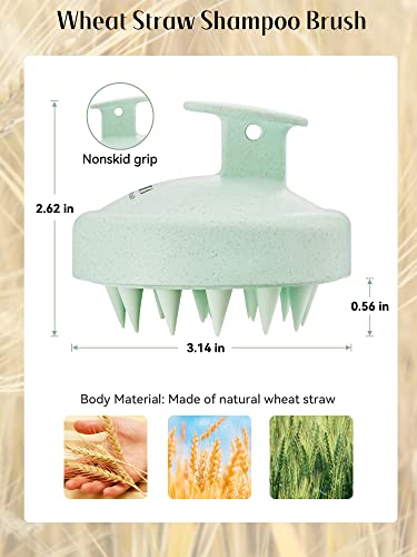 HEETA Scalp Massager Hair Growth Scrubber for Dandruff Removal Hair Care - color: New Green