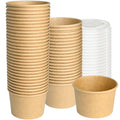 ESSENTIAL Paper Ice Cream Cups with Lids, 50 Pcs 8oz Paper Snack Bowls - size: 8oz-50 Pcs with Lids