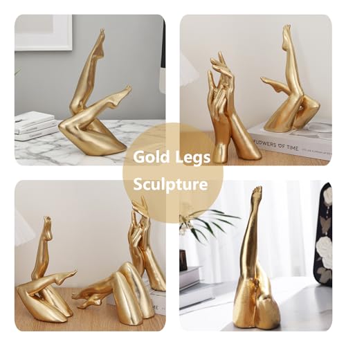 Golden Legs Sculpture Resin Statues Living Room Home Decor Bent Leg - color: Bent Leg