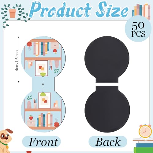AmazingSpark 50 Pcs Magnetic Bookmarks for Reading, Bookshelf - style: Bookshelf