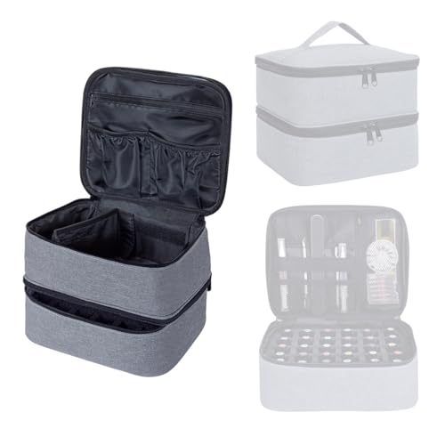 Nail Polish Organizer Holds 30 Bottles (15 ml/0.5 floz),Gray - color: Gray