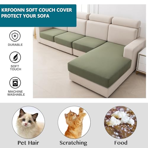 KRFOONN Waterproof Sectional Couch Covers Stretch Sofa Cushion Covers, 07 ﻿ - color: Color 07, size: Chaise Cover