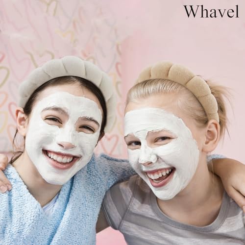 WHAVEL 3 Pack Spa Headband for Washing Face Makeup,Skin care,Facial - color: Khaki, Brown, Black