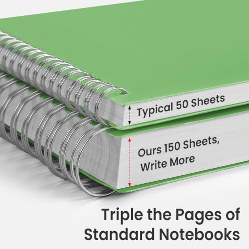 EMSHOI Lined Spiral Journal Notebook, 300 Pages, A4 Size (8.2'' x 11.2'') - color: Green, size: A4