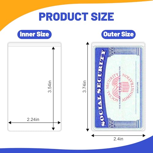 10 PCS Social Security Card Protector Sleeves,31 Mil Soft Clean Waterproof SSN/New Medicare/Credit Card Holder, Soft ID/Debit/Credit Card Covers