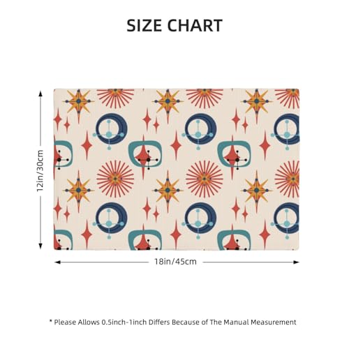 Mid Century Modern Place Mats Set of 4 Abstract Style Colorful Geometric Atomic Star Linen Placemats for Kitchen Dining Room Holiday Washable Quick Dry - color: Atomic-1, size: 12x18"Placemats x4