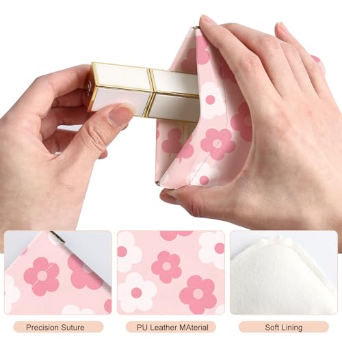 2Pcs PU Leather Small Squeeze Coin Purse Pouch Mini coin Bag Unique And Cute Wallet Cosmetic Bags Change Bag For Women Girls Men （Blue and Pink Flowers - color: Blue and Pink Flowers