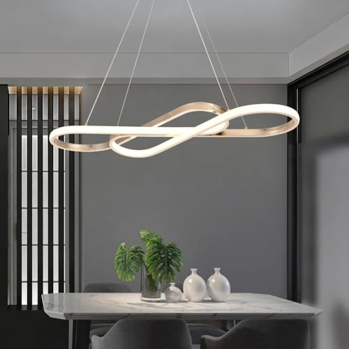 Gold 29.53in Modern Dimmable LED Pendant Chandelier - color: Electroplated Gold, size: 29.53in