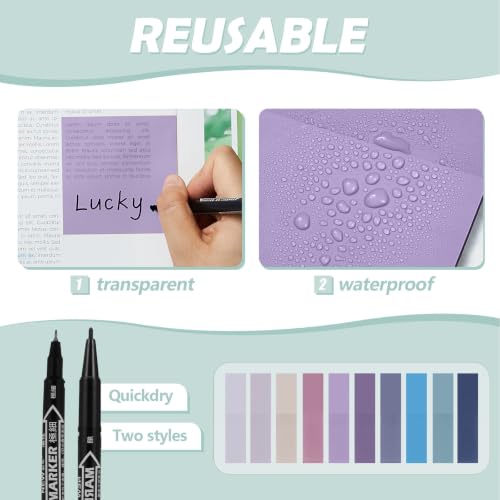 Jutom 38 Pcs Book Annotation Kit for Bible Study, Purple Series, Square - color: Purple Series