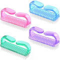 Larbois Handle Grip Nail Brush, Hand Fingernail Brush Cleaner Scrubbing Kit Pedicure for Toes and Nails Men Women (4 Pack) (Color-2) - color: Color-2