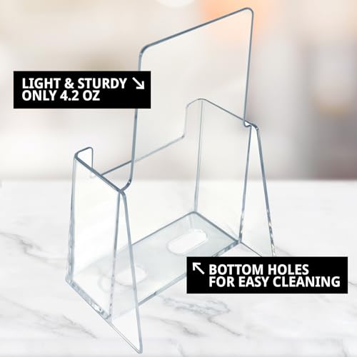 Azar Displays 252012-25PK Acrylic Trifold Brochure Holder Plastic Counter top Organizer 25-Pack, Clear - size: 25-Pack, style: No Business Card Pocket
