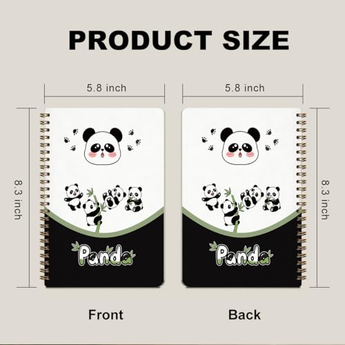 2 Pcs Panda Gifts for Women Men Cute Pandas A5 Spiral Notebook Journal - color: Multicolour 0178