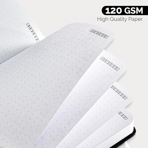 Nextnoid A5 Dotted Notebook, Hardcover, 256 Pages, 120 GSM, Brown - color: Brown, style: Dotted 256 Pages