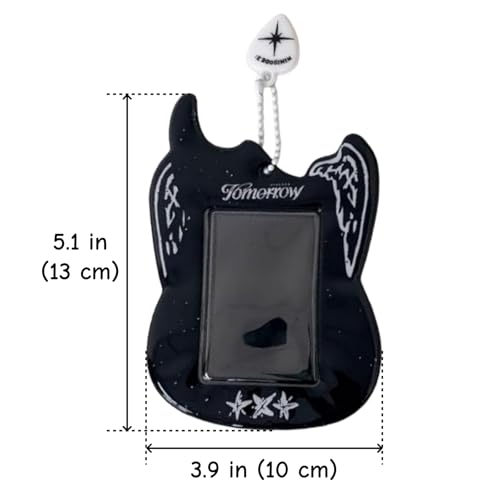Kpop Photocard Holder Black Guitar Card Holder with Keychain, 1 PCS