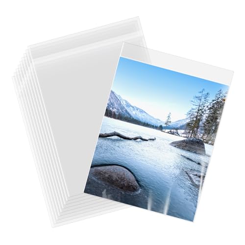AUEAR 16"x20" Clear Plastic Sleeves Storage Bags for Art,Pictures,100 Pack - size: 16 x 20 inches