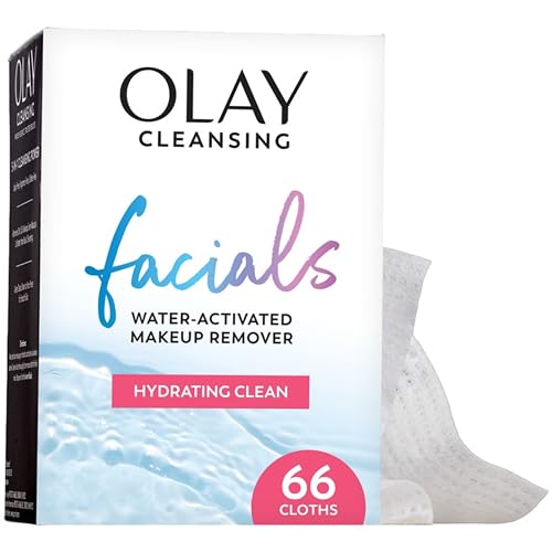 Olay Makeup Remover Wipes, Daily Facials Hydrating Face Cleanser for Normal to Dry Skin, Alcohol & Fragrance Free, Soft Face Wash Towels, Travel Essentials for Women, Convenient Dry Cloths, 66 ct - color: Hydrating Clean, size: 66 Count (Pack of 1)