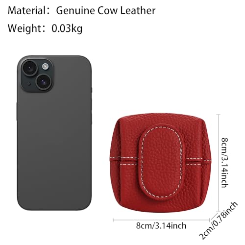 Royal Bagger Genuine Cowhide Leather Coin Purse for Women, Lychee Pattern Mini Change Pouch with Buckle Closure, Compact Accessory Bag 1603 (Brown) - color: Brown