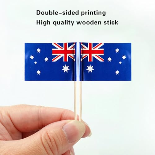 mflagperft Australia Toothpick Flags 100 Pack,Mini Australian Flag Picks - color: Australia