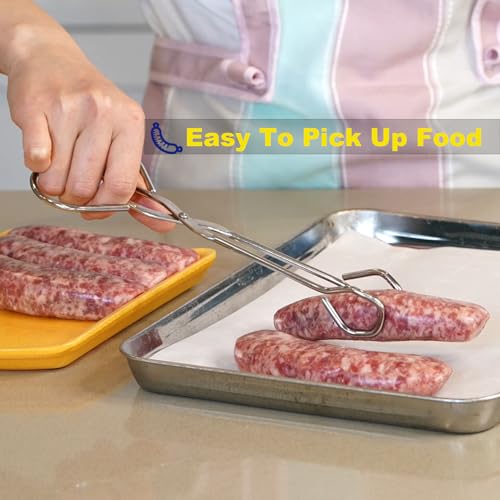 Hiash 9 Inch Heavy Duty Stainless Steel Kitchen Tongs For Cooking - size: 9 Inch