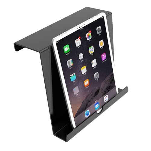 Treadmill Tablet Holder, Exercise Bike Reading Stand, Acrylic Book Holder, Clear Acrylic Stand for Tablet, Magazines and Books, Black（8.5 x 9.5 x 3.3 Inches）