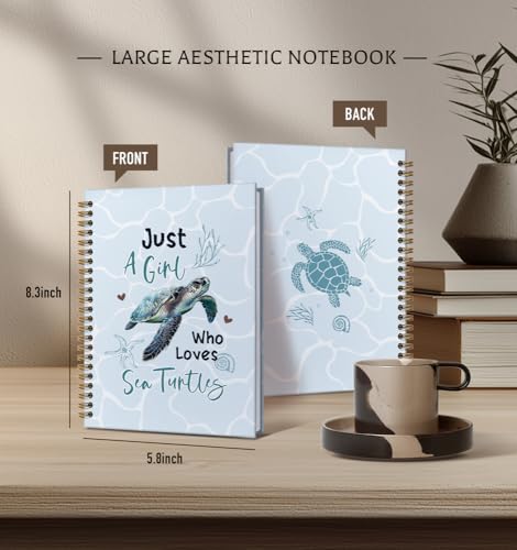 Turtle Journal For Daughter-Cute Notebooks For Women Sea Turtles lover Men Friends Gifts On Birthday Christmas Mother's Day,College Ruled Lined Gold Spiral Bound Hardcover,5.8"x8.3" - color: Turtles lover