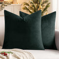 MIULEE Velvet Throw Pillow Covers 14x14 Inch Pack of 2 Army Green - color: Army Green, size: 14" x 14" (Pack of 2)