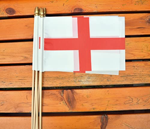 25Pack Small England Flag Handheld Mini English Flag on Stick 5x8 Inch - color: England