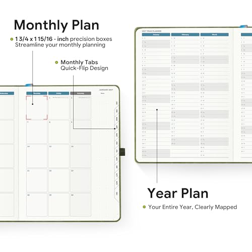 2026-2027 Weekly and Monthly Planner (Jul.2026–Dec.2027) - color: Charcoal Gray, size: Large-11.5" x 8.5"