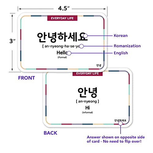 Korean Flashcards for Beginners – 120 Essential Dialogue Phrases & Words – Includes Hangul, Romanization, English, MP3 Audio, Gift Box - style: Gift Box