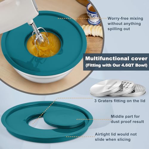 P&P CHEF Mixing Bowls with Lids Set of 6, Nesting Salad Bowl, Blue - color: Blue
