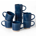 famiware Coffee Mugs Set of 8, 13 oz Mug Set, Ceramic Cup Set with Handle - color: Constellation-Abysses Blue, size: 8 Count (Pack of 1)