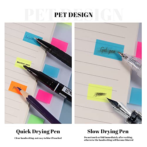 Golcellia 540 Pieces Transparent Sticky Notes Page Markers Book Tabs Sticky Note Tabs Sticky Page Tabs, Pop Up Index Tabs, Tabs for Annotating Books - color: Transparent