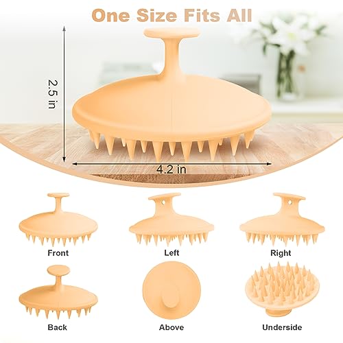 Meartchy Silicone Scalp Massager Shampoo Brush, Scalp Scrubber for Hair Growth (Salmon Pink) - color: Salmon Pink