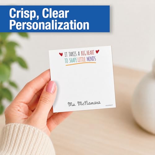 Current Teacher Personalized Note Sheets in a Cube - 400, 3.38 x 3.38, Loose Sheets in 2.75" Tall Clear Acrylic Box - color: Teacher