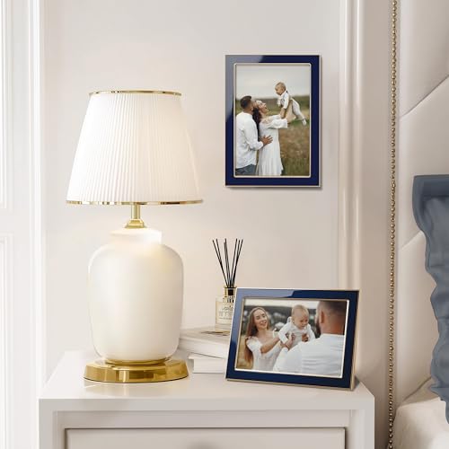 eletecpro 4x6 Enamel Picture Frame with Real Glass Cover, Navy, 2-Pack - color: Navy, size: 4x6