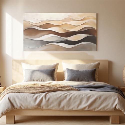 Brown White Abstract Canvas Wall Art Decor For Living Room Prints 20"×40" - color: LAI-11A, size: 40"L x 20"W