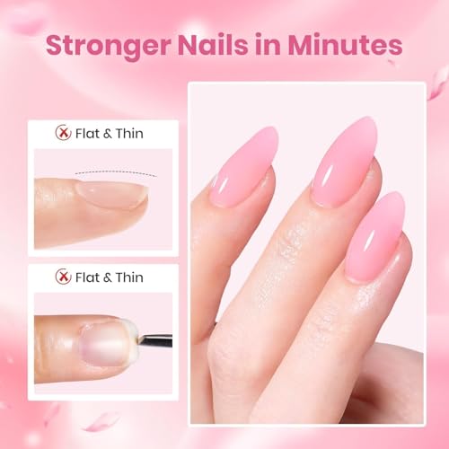 Beetles Builder Gel Nails Kit with UV Lamp, Pink Building Gel - color: C-Blush Charm