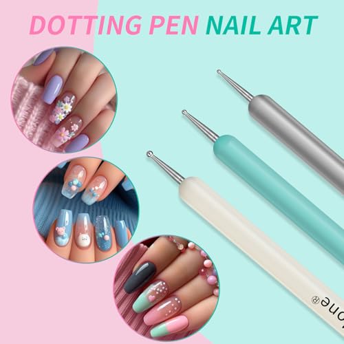 Artdone Nail Dotting Tools Double-ended Nail Art Brushes Kit Nail Art Gel Polish Liner Brushes Design Pen For Nail Drawing And Nail Paint Brushes Small Detail Brushes - color: Colorfully kit