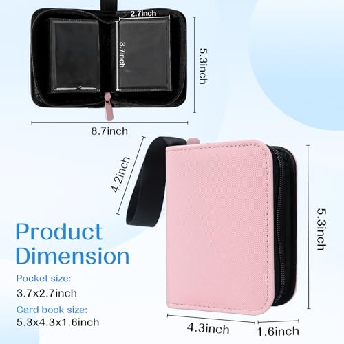 1 Pocket Card Binder – Collectible Trading Card Album, Single Card Holder with 20 Pages, Holds 40 Cards, Side-Loading Mini Binder for TCG, MTG, Sports, Baseball, Football, Small Sports Card Book,Pink - color: Pink