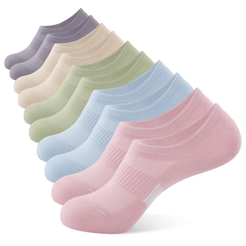 BUDERMMY No Show Socks Womens Low Cut Non Slip Athletic Cotton Invisible Women Sock 5 Pairs - color: 5 Pairs Mixed, size: 6-9